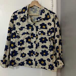 Anthropologie Floral Button Down Top